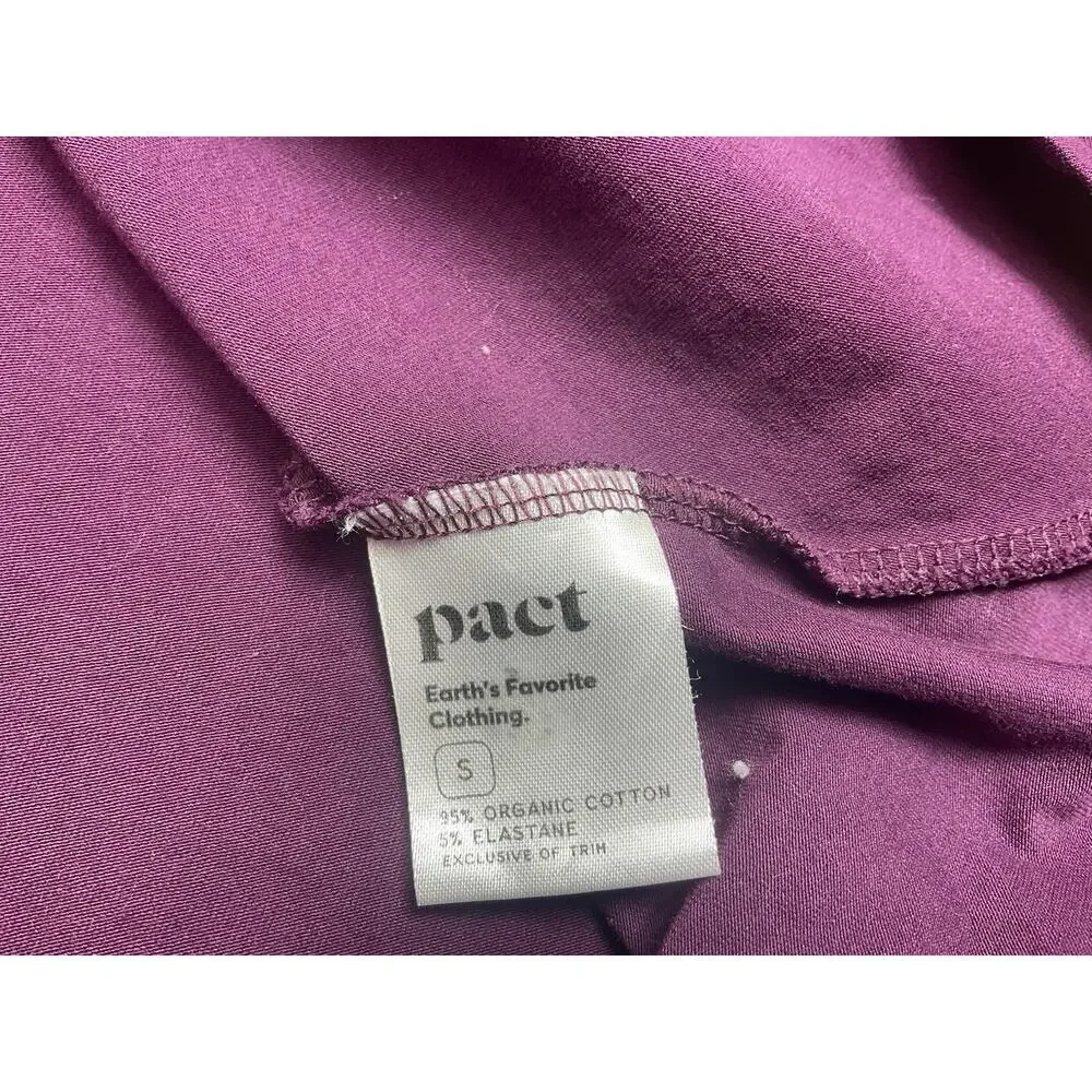 Pact Organic Cotton Purple One Shoulder Fit & Flare Midi Dress Small Minimalist